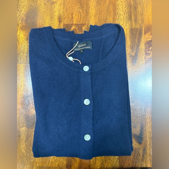 NWT! Quince | Mongolian Cashmere Cardigan Sweater | True Navy | S - Picture 7 of 7